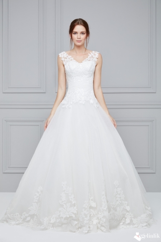 Askılı Dantel Tül A Kesim Gelinlik Modeli