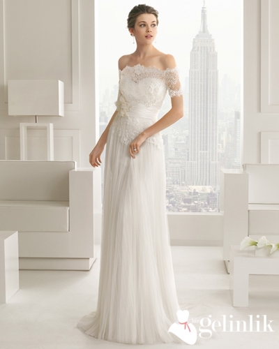 Omuz Dekolteli Gelinlik