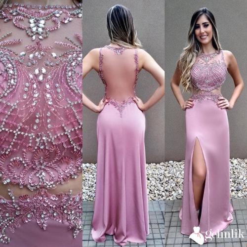 Transparan Yırtmaçlı Salaş Abiye Modeli