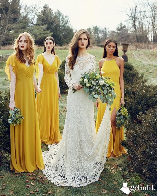 Dar Kesim Dantel Gelinlik Modeli