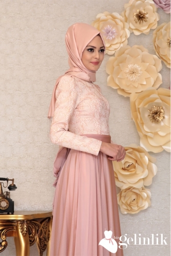 Salaş Sade İpek Tesettür Abiye Modeli