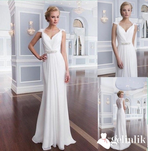 Sade Şifon Gelinlik