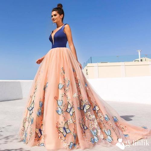 Kelebek Süslemeli Nişanlık Modeli