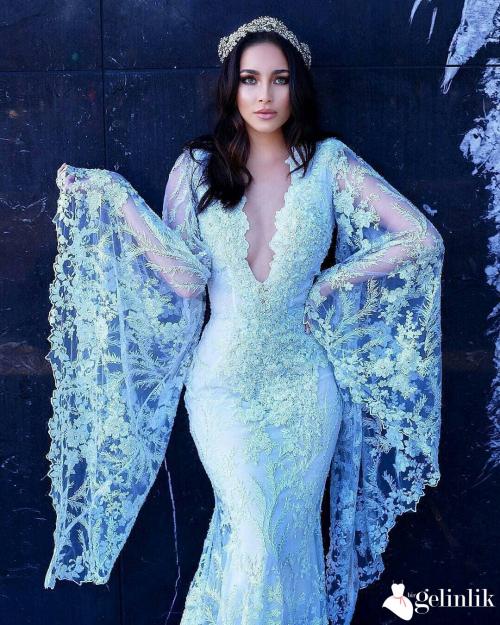 2018 Yarasa Kol Gelinlik Modeli