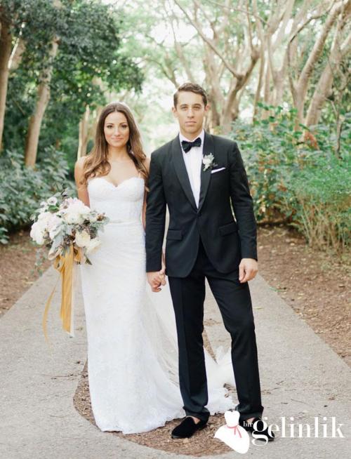 İp Askılı Balık Model Dantel Süslemeli Gelinlik