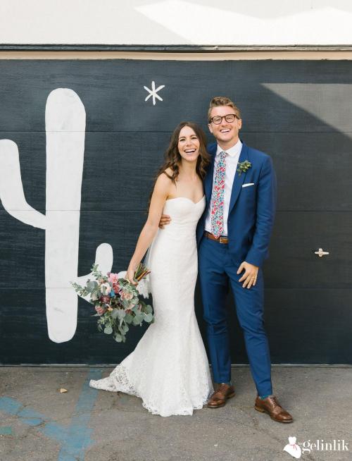 Straplez Balık Model Gelinlik