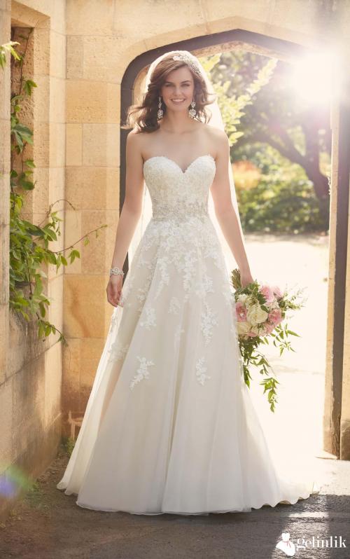 Straplez A Kesim Gelinlik Modeli