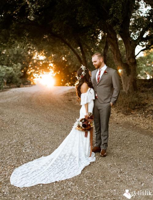 Balık Model Hippi Gelinlik