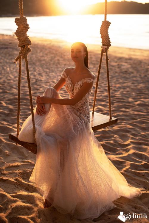 Salaş Kayık Yaka Zarif Gelinlik: Trishna